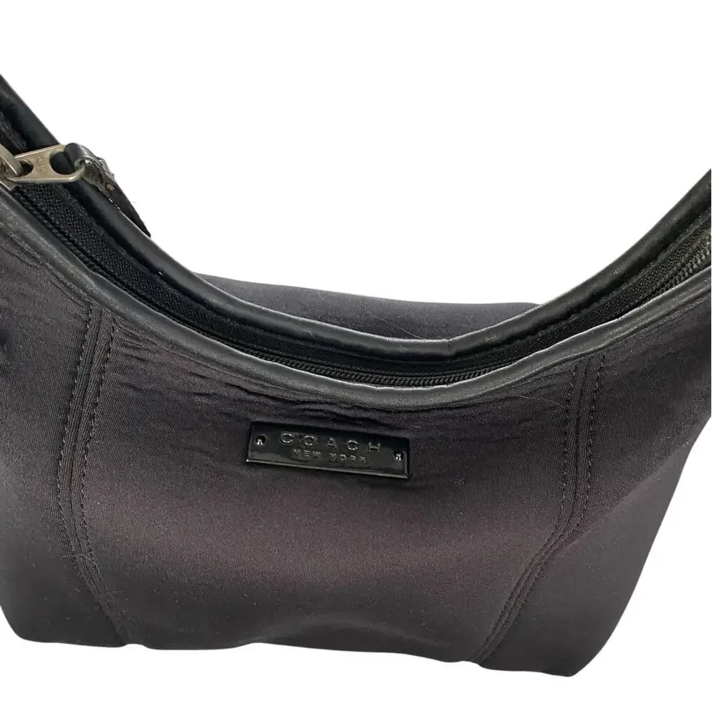 Coach Neo Crescent Shoulder Bag Hand Bag Black Neoprene Vintage Y2K 90s - Picture 7 of 16